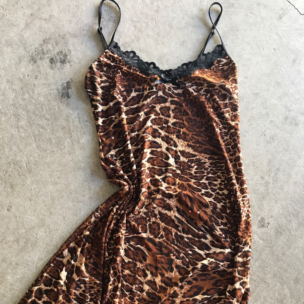Sexy Rampage Animal Print Nightie, Sequins & Lace